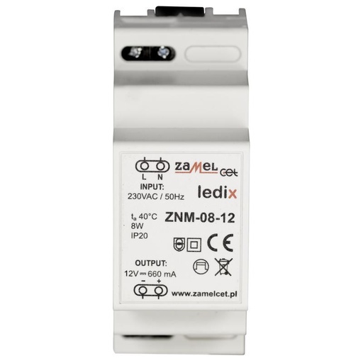 [ZMZNM0812] FUENTE DE ALIMENTACIÓN MODULAR LED 12Vdc 8W