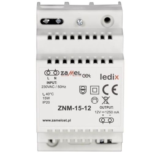 [ZMZNM1512] FUENTE DE ALIMENTACIÓN  MODULAR LED 12Vdc 15W