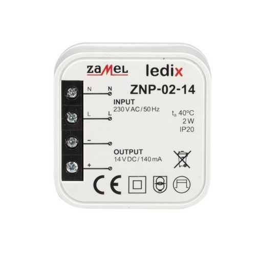 [ZMZNP0214] FONTE ALIMENTAÇÃO LED 14Vdc 2W PARA CAIXA APARELHAGEM