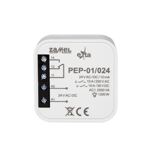 [ZMPEP01024] RELÉ 1 INVERSOR 10A 24Vac/dc PARA CAJA DE EQUIPO