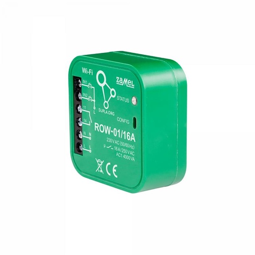 [ZMROW01/16A] RECEPTETOR Wi-Fi 1 CANAL 16A SUPLA PARA CAJA DE EQUIPO