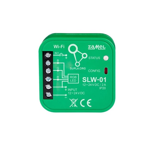 [ZMSLW01] RECEPTOR Wi-Fi CONTROLADOR RGB LED SUPLA 12-24Vdc 2A PARA CAIXA APARELHAGEM