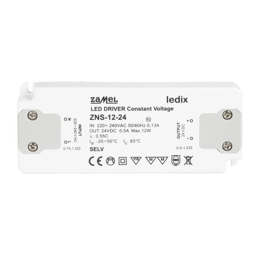 [ZMZNS1224] FONTE ALIMENTAÇÃO LED SLIM 24Vdc 12W