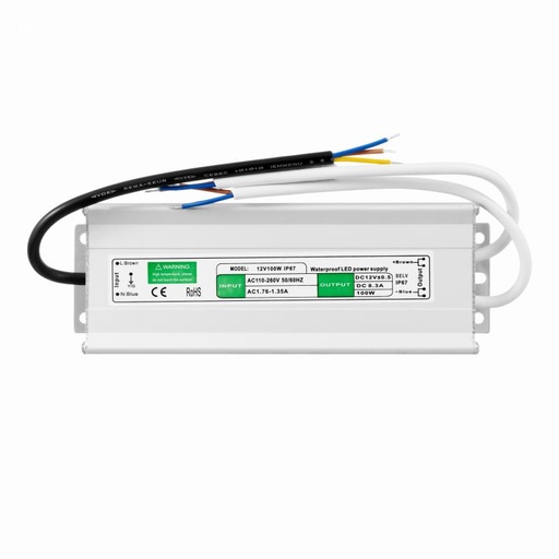 [ZMZAH10012] FONTE ALIMENTAÇÃO LED HERMÉTICA SLIM 12Vdc 100W IP67