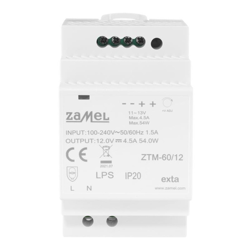 [ZMZTM6012] FONTE ALIMENTAÇÃO MODULAR IMPULSO 60W 12Vdc 5A