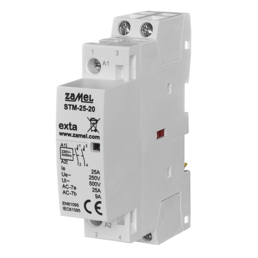 [ZMSTM2520] CONTACTOR MODULAR ELECTROMAGNÉTICO 25A 2xNA 230Vac