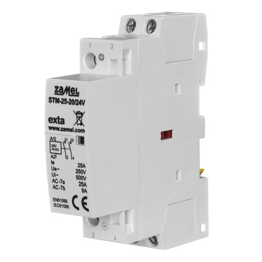 [ZMSTM252024V] CONTACTOR MODULAR ELECTROMAGNÉTICO 25A 2xNA 24Vac/dc