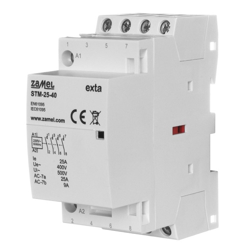 [ZMSTM2540] CONTACTOR MODULAR ELECTROMAGNÉTICO 25A 4xNA 230Vac