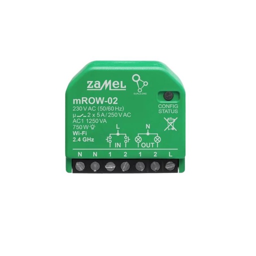[ZMmROW02] RECEPTETOR MINI Wi-Fi 2 CANALES (MEDICIÓN DE ENERGÍA INDEPENDIENTE) SUMINISTROS PARA CAJA DE EQUIPOS