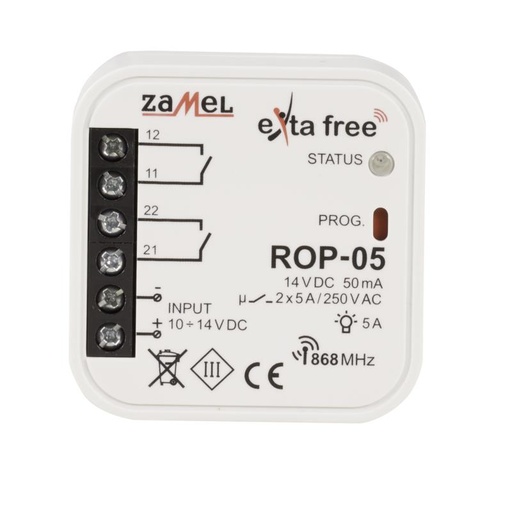 [ZMROP05] RECEPTOR RADIO 2 CANALES 10-14Vdc  EXTA FREE PARA CAJA DE EQUIPO