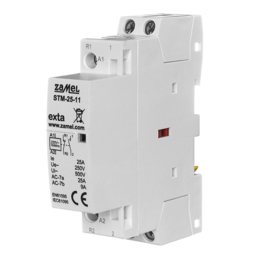 [ZMSTM2511] CONTACTOR MODULAR ELECTROMAGNÉTICO 25A 1xNA + 1xNC 230Vac