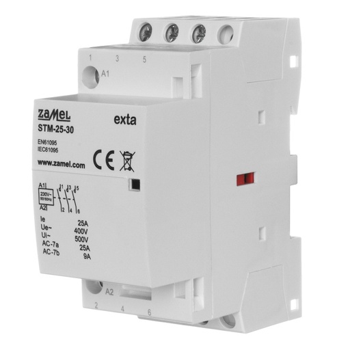 [ZMSTM2530] CONTACTOR MODULAR ELECTROMAGNÉTICO 25A 3xNA 230Vac