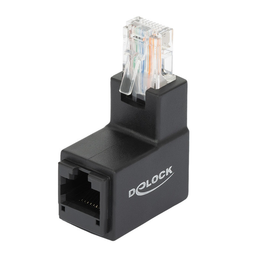 [DPJ2316] ADAPTADOR ÂNGULO DE 90° FICHA RJ45 - TOMADA RJ45 CAT6 UTP