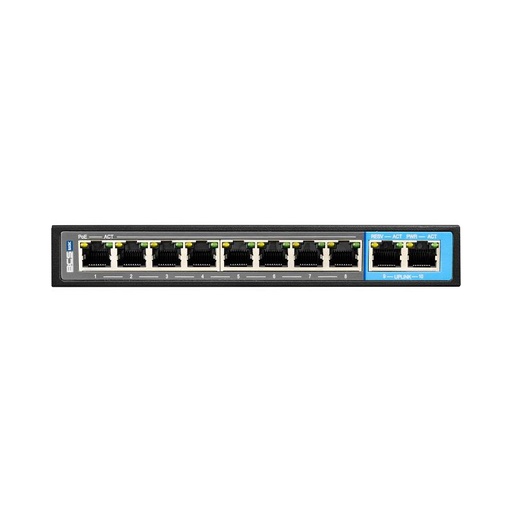 [BCS-B-SP0802G] SWITCH BCS BASIC 8xPoE 100Mbps + 2xUPLINK 1Gbps 802.3AF/AT
