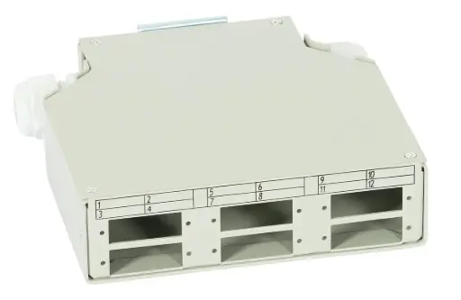[DPL5316] CAIXA DISTRIBUIÇÃO DE FIBRA ÓTICA CALHA DIN 6x SC DUPLEX/LC QUAD