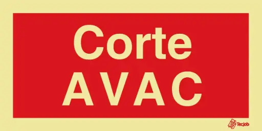 [I0631A] SINAL FOTOLUMINESCENTE CORTE AVAC 200x100mm