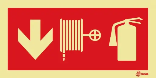 [I0451A] SINAL FOTOLUMINESCENTE CARRETEL+EXTINTOR BAIXO 200x100mm