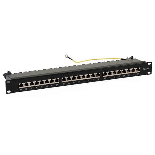 [DPR9120317] PAINEL 24 PORTAS CAT 6A FTP 0.5U 19" RACK