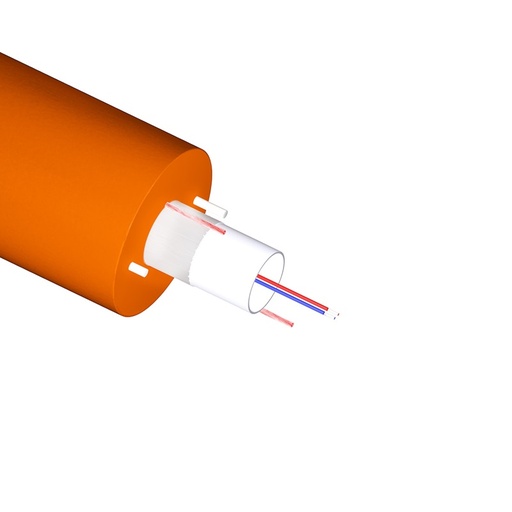 [DPL79302] CABO FIBRA ÓPTICA MONOMODO INSTALAÇÃO SUBTERRÂNEA DAC 2X 9/125 G.657.A1 2.5 kN Fca