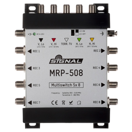 [DPR68508] MULTISWITCH SIGNAL MRP-508 5xENTRADAS / 8xSALIDAS TV TERRESTRE PASSIVO