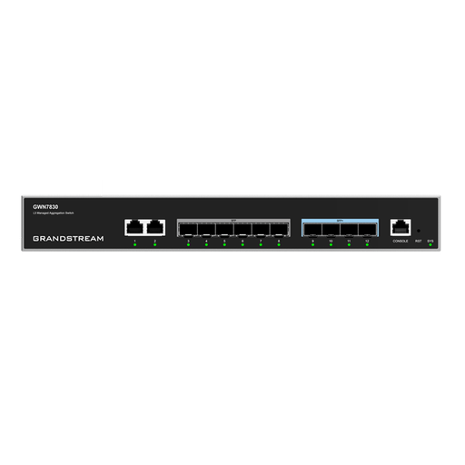 [GWN7830] SWITCH AGREGAÇÃO GRANDSTREAM LAYER 3 / 6xSFP / 2xSFP+ / 2xLAN 1GB
