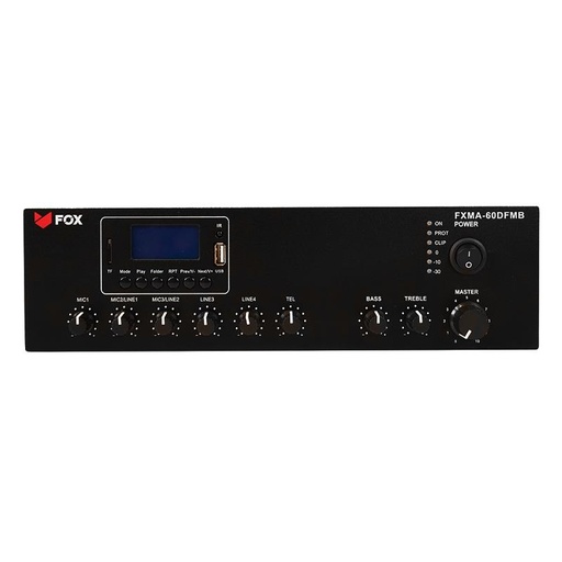 [FXMA-60DFMB] AMPLIFICADOR/MISTURADOR BLUETOOTH RADIO FM REPRODUÇÃO MP3 DAB+ 60W