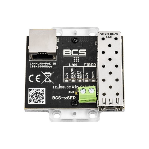 [BCS-XSFP] CONVERTIDOR MEDIOS BCS GIGABIT/SFP FUENTE ALIMENTACIÓN PoE