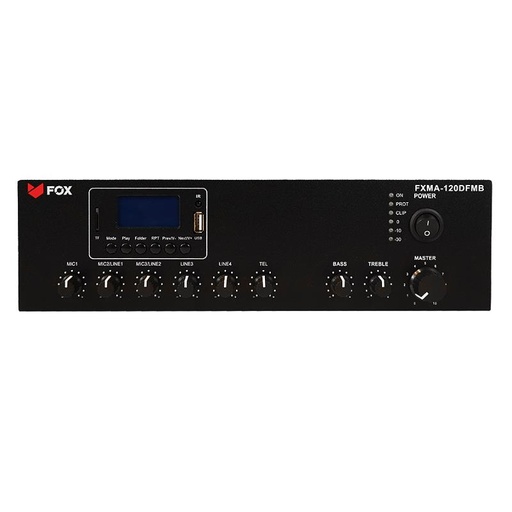 [FXMA-120DFMB] AMPLIFICADOR/MISTURADOR BLUETOOTH RADIO FM REPRODUÇÃO MP3 DAB+  120W