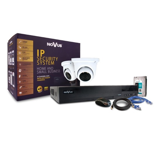 [NV-IPSET1] KIT IP NVR63044P4H1+1T+2x2DN3033V+UTP+HDMI
