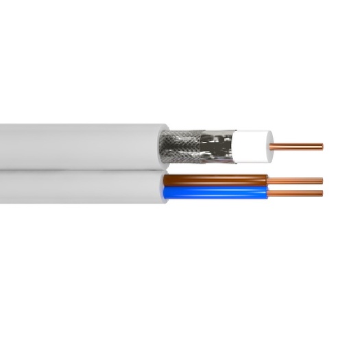 [ZMCCTVYWDEK] 100m CABO CCTV-HD YWDEK 75 RG59 + OMY 2x0.5 TWIN BRANCO 