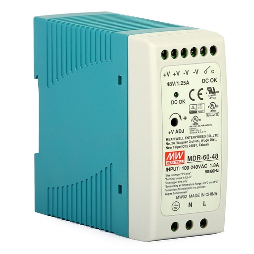 [DPN93326] FONTE ALIMENTAÇÃO INDÚSTRIAL MDR-60-48 SMPS 48Vdc