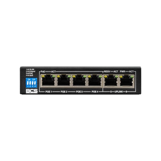 [BCS-B-SP04G02G] CONMUTADOR BCS BASIC 4xPoE 1Gbps + 2xUPLINK 1Gbps 802.3AF/AT
