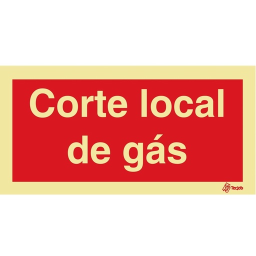 [I0599A] SINAL FOTOLUMINESCENTE CORTE LOCAL GÁS 200x100mm