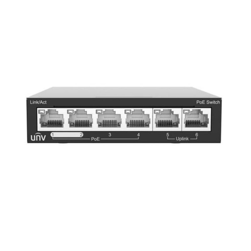 [NSW2020-6T-POE] SWITCH 4xPoE 100Mbps + 2xUPLINK 60W MÁXIMO