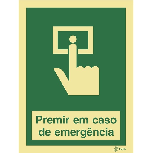 [E0521A] SINAL FOTOLUMINESCENTE PREMIR EM CASO DE EMERGÊNCIA 150x200mm