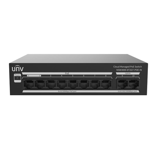 [NSW3000-8T2GT-POE-IN] SWITCH GERIDO 8xPoE 100Mbps + 2xUPLINK 1Gbps L2 120W MÁXIMO