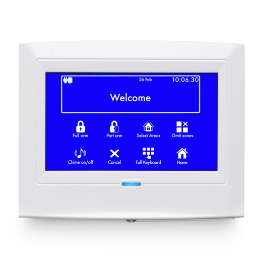 [TK-1250-LP-WH] TECLADO GRAU 3 TOUCHSCREEN BAIXO PERFIL BRANCO COM RECETOR WIRELESS 3xIN/OUT SUPORTE NFC SENSOR TEMPERATURA