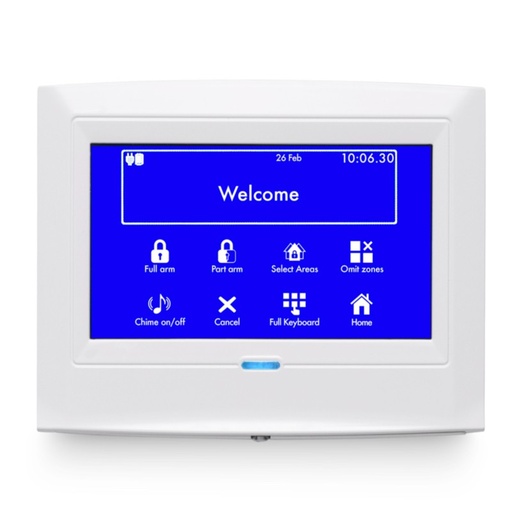 [TK-1250-FM-WH] TECLADO GRAU 3 TOUCHSCREEN ENCASTRAR BRANCO COM RECETOR WIRELESS 3xIN/OUT SUPORTE NFC SENSOR TEMPERATURA