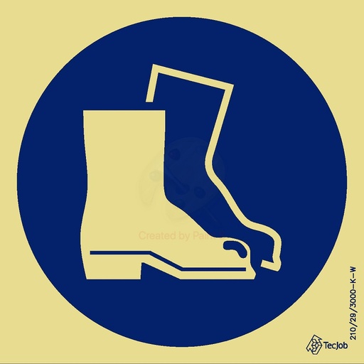 [OB0021A] SINAL PVC OPACO OBRIGATÓRIO BOTAS 150x150mm