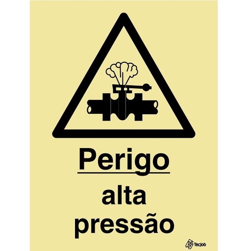 [IS0244B] SINAL FOTOLUMINESCENTE PERIGO ALTA PRESSÃO 150x200mm